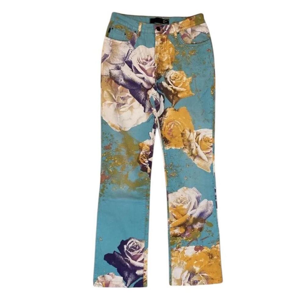 Roberto cavalli blue rose printed